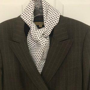 Brown and Cream Polka Dot Vintage Scarf